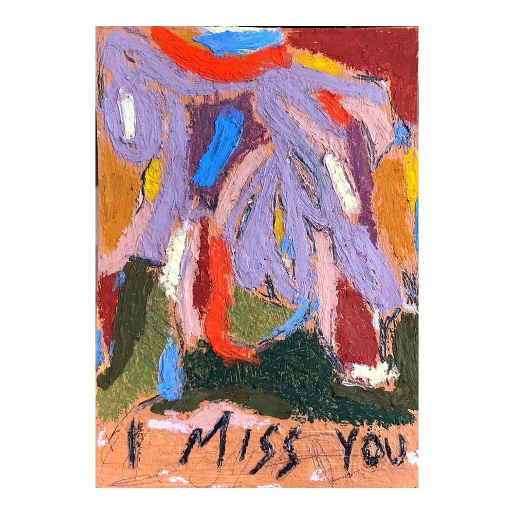 original abstract artwork - mixed media on paper - 5” x 7”